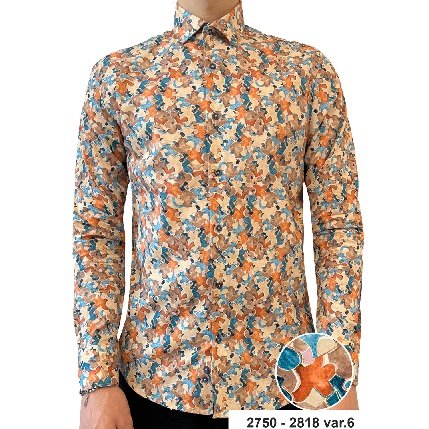 Camicia a fantasia astratta - Image 1